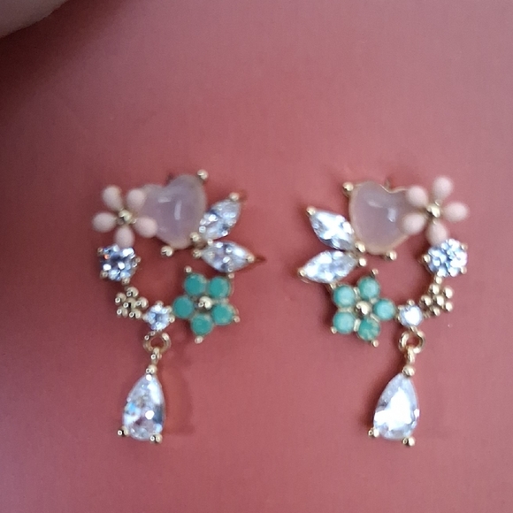 Portuguese Turquoise Floral Earrings NWT - Picture 5 of 5